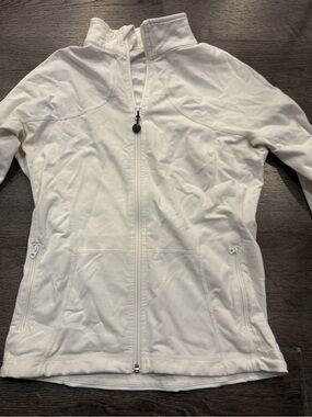 Ladies size 8 lululemon athletic full zip white jacket